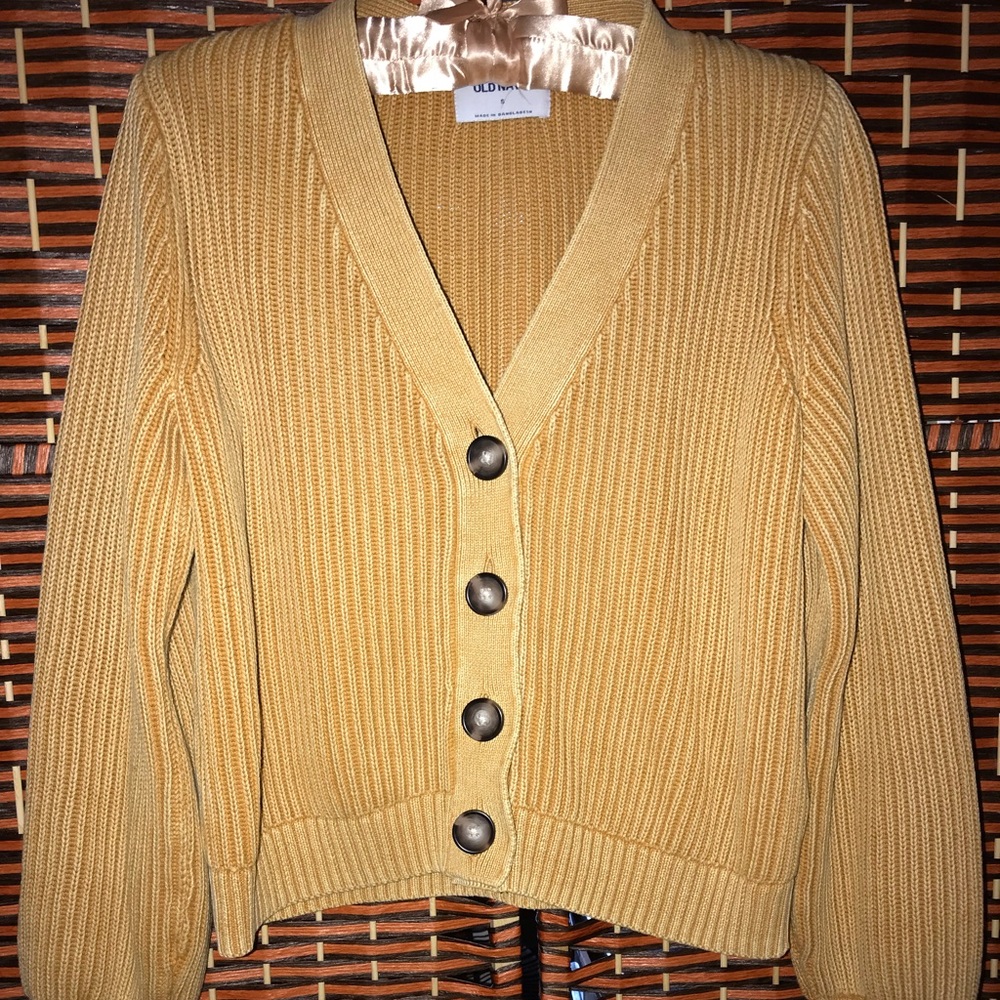 Golden cotton cardigan. Old navy size s